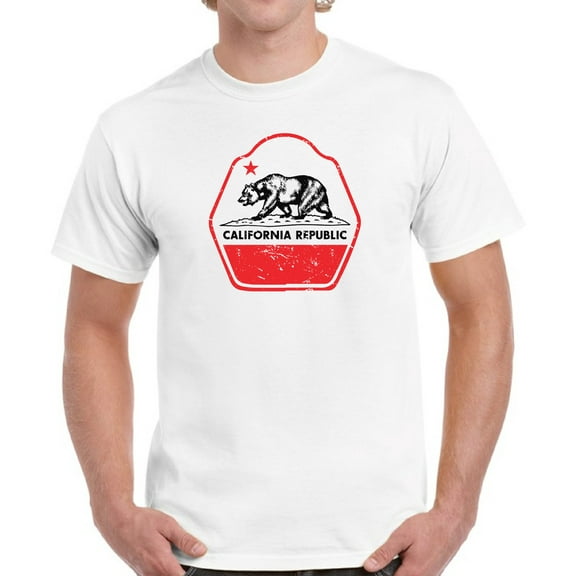 California Republic US State T-Shirt for Men - S M L XL 2XL 3XL 4XL 5XL Graphic Tee - California Clothes Collection Funny Cali Gift for Men