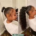 thumbnail image 5 of Tereshar Synthetic Corn Wave Ponytail Extension Clip in Long Wavy Curly Wrap Around Pony Tail Heat Resistant Hairpiece for Women, 5 of 10
