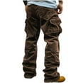 thumbnail image 6 of Njagoc3 Mens Cargo Pants, Loose Fit, Solid Color, Multiple Pockets, Durable Fabric, Perfect for Outdoor Activities and Casual Wear, 6 of 6