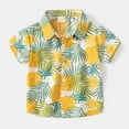 thumbnail image 2 of Akiihool Boys Button Down Shirt Toddler Boys' Short Sleeve Button Down Shirt (Yellow,12-18 Months), 2 of 8