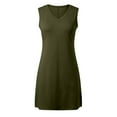 thumbnail image 4 of JIAYUE Women's Dress Above Knee Casual Sleeveless Sexy V Neck Split Hem Flowy Beach Comfortable Loose Fit Boho Maxi For Classic Female Dresses, 4 of 6