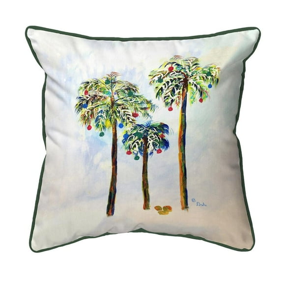 Betsy Drake Interiors Christmas Palms Small Indoor/Outdoor Pillow 12x12