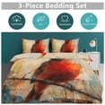 thumbnail image 5 of 3 Pcs Soft Bedding Set, Includes 1 Duvet Cover with Zipper And 2 Pillow,Shams Red Bird Northern Cardinal King(102"×90"), 5 of 8