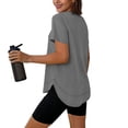 thumbnail image 5 of yillto Workout Tops for Women Short Sleeve V Neck Lightweight Breathable Gym Shirts Running Loose Tees, 5 of 8