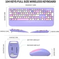 thumbnail image 2 of Keyboard Mouse Combo Typewriter Flexible Keys Office Full-Sized Keyboard, 2.4GHz Dropout-Free Connection and Optical Mouse for Windows,PC, Notebook, Laptop, LETTON V2030 (Blue), 2 of 8