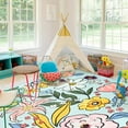 thumbnail image 4 of Balacho Soft Texture Modern Hand-Painted Watercolor Floral Area Rug, 6' x 9', Coastal Blue, 4 of 8