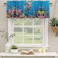 thumbnail image 3 of 2 Pack Valances for Windows, Funny Diving Pig Window Valances for Living Room/Bedroom/Bathroom, Ocean Sea Coastal Coral Fish Marine Life Light Filtering Kitchen Curtain Valance 60"W x18" L, 3 of 9