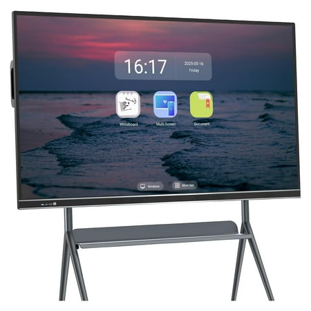 JYXOIHUB Smart Board 75 Inch Touch Screen All-in-One, Interactive Whiteboard with Dual System & Cloud Sharing - Ideal for Classroom, Office & Educational Presentations(Include Wall Mount)