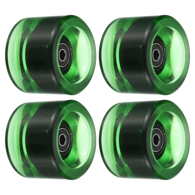 Uxcell 70mm 78A avec Roues de Croisière Souples Noires ABEC-9, Roues de Rue, Planche à Roulettes, Vert Clair 4 Pack