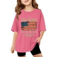 thumbnail image 4 of Girls's 250 Anniversary USA Shirt 250 Anniversary America Merchandise girls Tshirt Shirts 4th of July Outfits Patriotic Tees(Shirt PrintC,Hot Pink,3-4 Years), 4 of 4