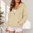 thumbnail image 5 of CFXNMZGR Women Hoodies Pullover Women's 2026 Spring Zip Up Y2K Hoodies Casual Long Sleeve Sweatshirts Fall Winter Track Jackets with Pockets (Beige,L), 5 of 6