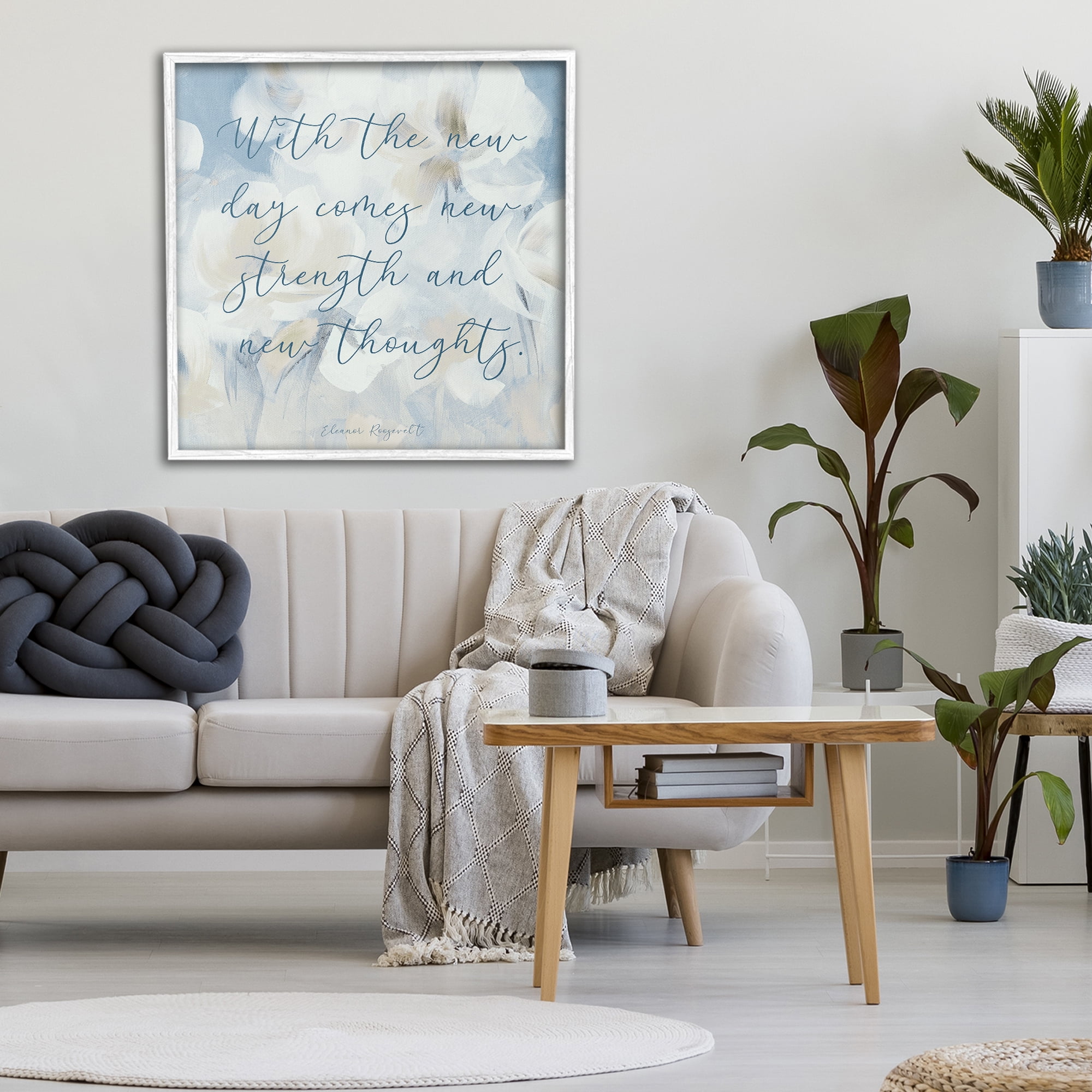 Stupell Industries Strength & New Thoughts Quote White Framed Giclee Art, design by Lanie Loreth