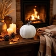 thumbnail image 6 of Fall Decor Halloween Pumpkin Decorations White Blue Foam Artificial Pumpkin Pastel Autumn Harvest Tabletop Decor Farmhouse Cottagecore Tiered Tray Centerpiece for Thanksgiving (1PCS), 6 of 7