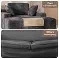 thumbnail image 3 of Noelse 67" Oversized Chaise Lounge Chair Indoor 2-Piece Set, Corduroy No Assembly Sofa for Reading, Gray, 3 of 9