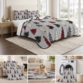 thumbnail image 6 of Quilts Full Size Bedding Set, Gray Christmas Lightweight Quilted Comforter, Xmas Trees Snowflakes Winter Rustic Soft Reversible Bedspread Coverlet with Pillow Covers for All Season, 78" x 90", 6 of 9