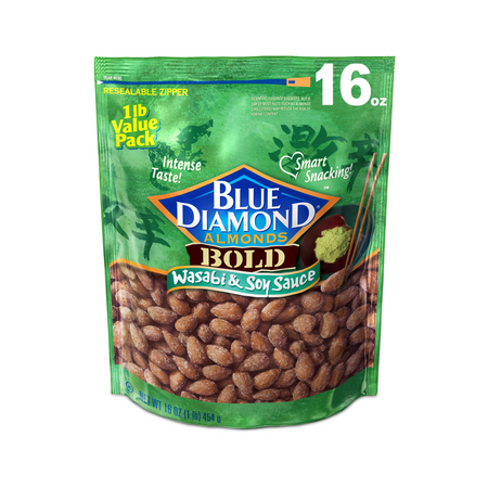 Blue Diamond Almonds, Wasabi & Soy Sauce 16 oz