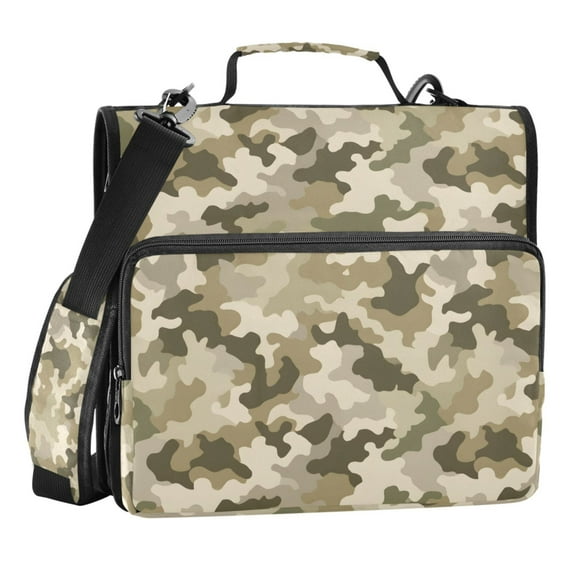 Zipper Binder Camouflage 1.5 Inch Binder Folder Bag with Shoulder Strap and Handle