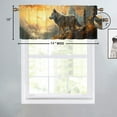 thumbnail image 4 of Forest Wolf Curtain Valance for Kitchen Wild Animal Mountain Waterfall Nature Scenery Window Valance for Living Room Bedroom, Kitchen Valance Rod Pocket Window Curtain 54 by 18 in, 1 Panel, 4 of 6