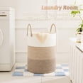thumbnail image 3 of Laundry Basket, Woven Cotton Rope Laundry Hamper for Decor Storage of Dirty ClothesToys and Blankets in Bathroom, Baby Room and Living Room, 3 of 7
