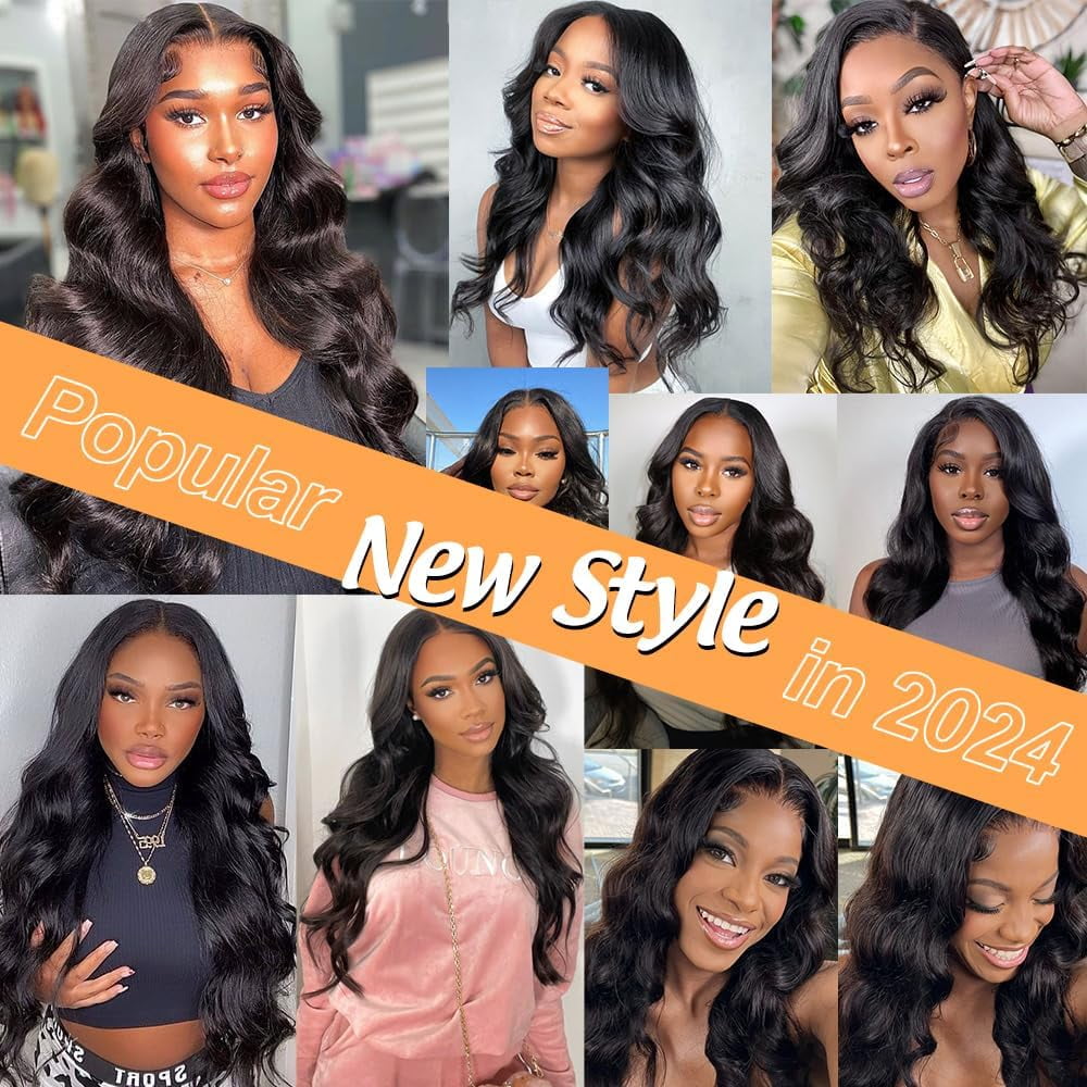 Human Hair Bundles Body Wave 24 26 28 30 Inch 100% Unprocessed Brazilian Virgin Hair Extension 12A Quick Weave 4 Bundles Human Hair Natural Black