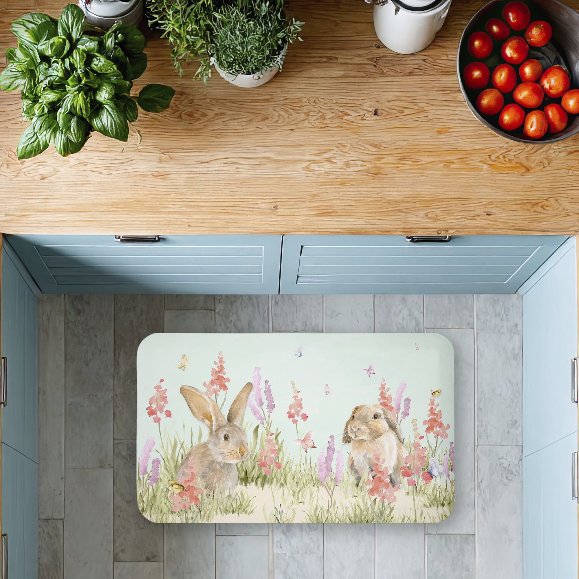 Stupell Industries Sweet Bunnies In Meadow Printed Anti-Fatigue Floor Mat, design by Lanie Loreth