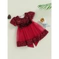 thumbnail image 3 of Bagilaanoe Toddler Baby Girl Party Dress Sequin Short Sleeve A-line Princess Dresses 6M 12M 18M 24M 3T 4T Kid Patchwork Tulle Skirt for Wedding Birthday, 3 of 8