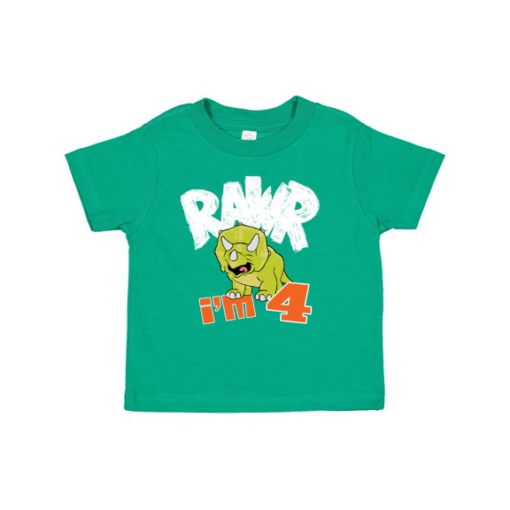 Inktastic Rawr I'm 4 Baby Triceratops Boys or Girls Toddler T-Shirt