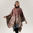 thumbnail image 2 of KuKuzhu Thick Shawl Poncho Open Front Cardigan Ruana Cape Knit Scarves Blanket Oversized Sweaters Winter Cloak, 2 of 6