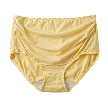 Bigersell Womens Long Underwear Clearance Ladies Underwear Bikini Panty Style P-823 Polyester Bikini Panties No Show Thongs Ladies Briefs High Waist Women s Panties Yellow XL