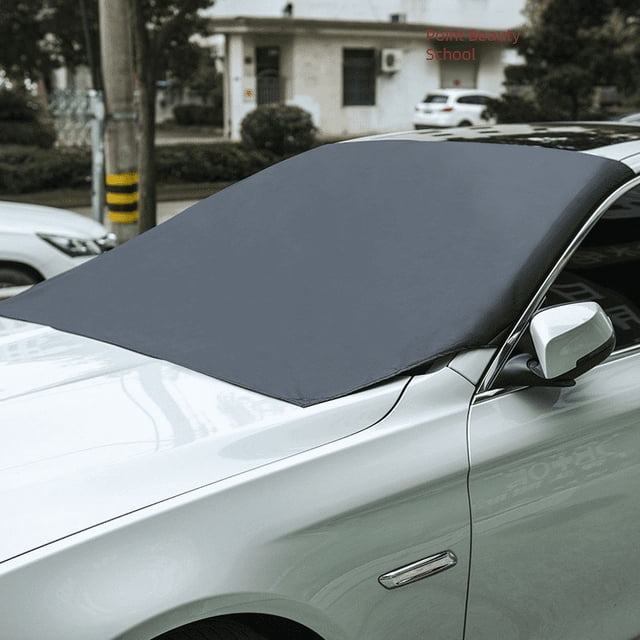 Funda para nieve de coche recubierta de tela plateada con imán de adsorción, bolsa de almacenamiento para cinturón de nieve, crema protectora solar impermeable a prueba de nieve