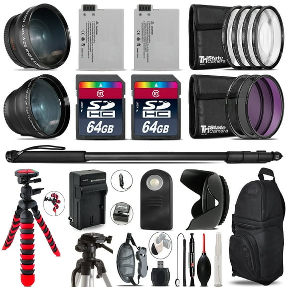 Canon Rebel T3i, T2i, T4i, T5i, EOS 600D, 650D, 700D Bundle Kit - 128GB - 58mm