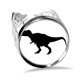 thumbnail image 1 of Fósiles de dinosaurio Curly silueta Anillo de compromiso de boda de amor ajustable Unbranded M, 1 of 3