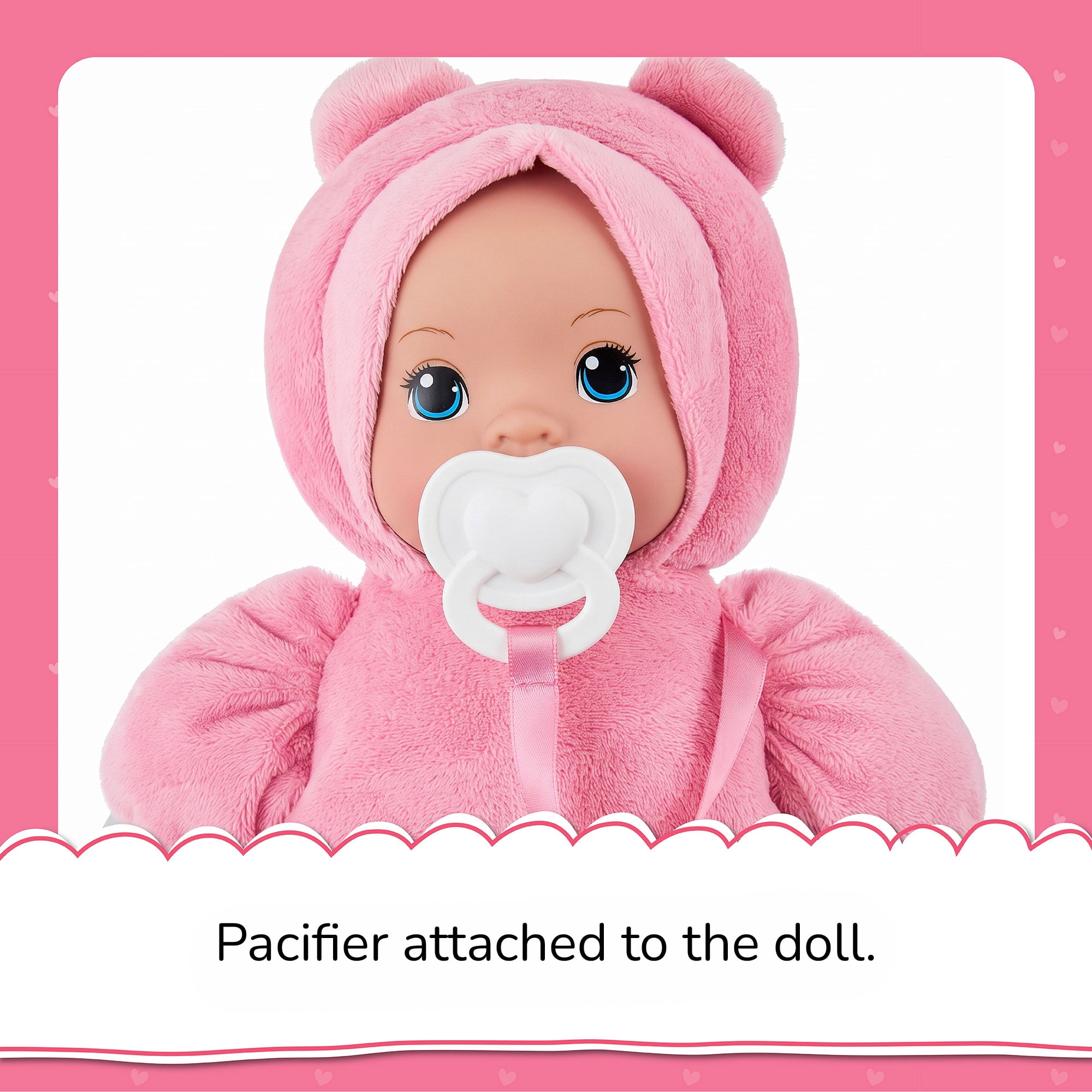 My Sweet Love 10-Inch Snuggly Baby Doll with Pacifier, Pink Bear Outfit