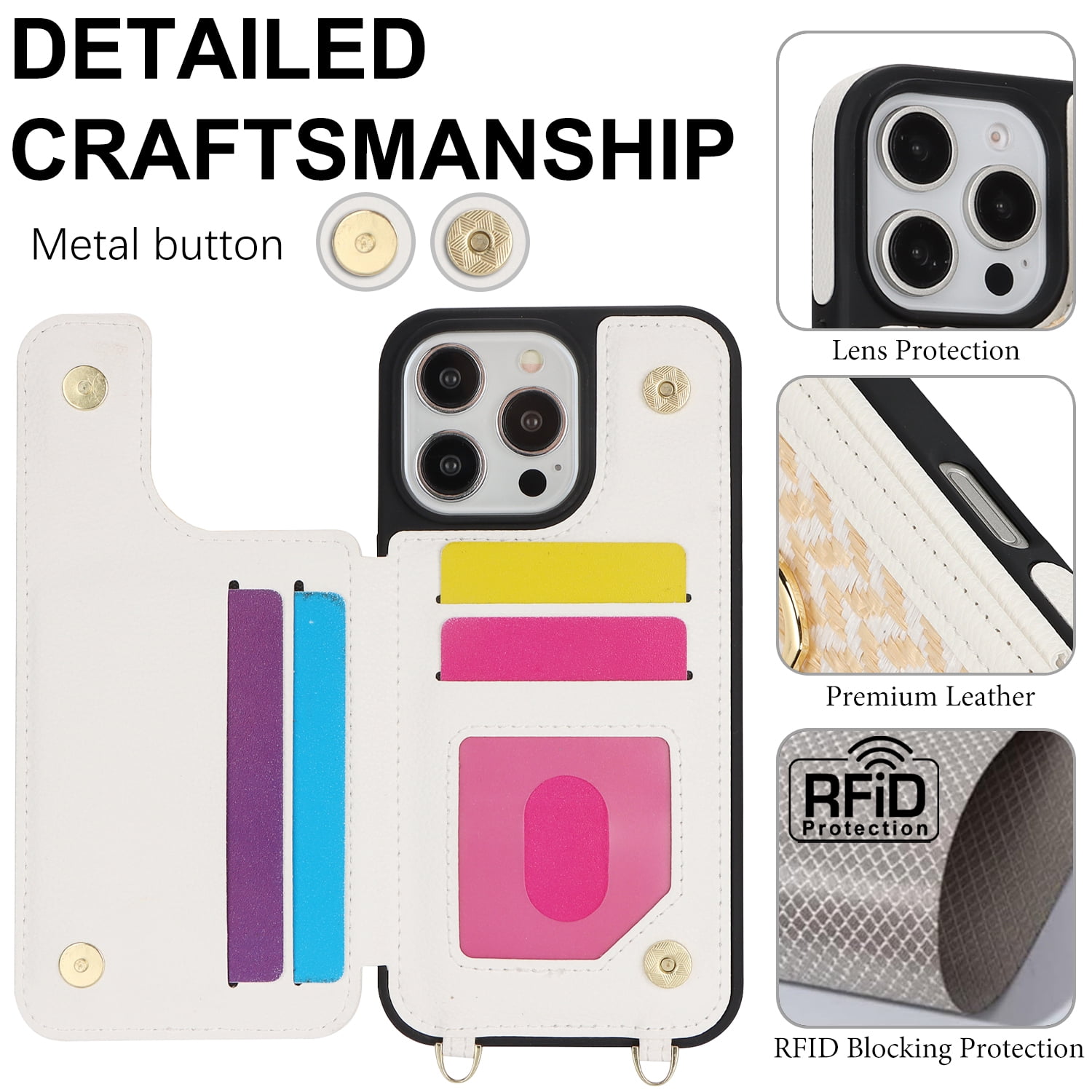 TopPerfekt Custodia A Portafoglio Con Anello E Cavalletto Per IPhone 14 Pro (6,1 Pollici) - Pelle PU Con Blocco RFID, 3 Slot Carte E Supporto 360°