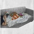 thumbnail image 6 of Tiki Bar Soft Flannel Fleece Throw Blanket, Life by the Salty Sea Typography and Hibiscus Flower Art Print, Cozy Plush for Indoor and Outdoor Use, 50" x 70", Multicolor, by Ambesonne, 6 of 6