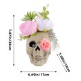 thumbnail image 3 of Mesa Calavera Flores Estatuilla Creativa Cabeza para Recuerdos Fiesta Halloween, 3 of 3