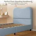 thumbnail image 6 of Senfot Twin Size Platform Bed Frame, Metal Frame Twin Bed Fame with Strong Wooden Slats,Sherpa Fabric Upholstered Bed Frame with Headboard, No Box Spring Needed,No Noise Free, Blue, 6 of 7