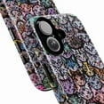 thumbnail image 2 of Rainbow Cat Faces Phone Case, Funky Colorful Cat Pattern Protective iPhone Cover for iPhone 16 15 14 13 12 11 Plus Pro Max Mini, 2 of 6