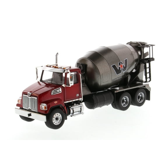 Western Star 4700 SFFA Concrete Mixer, Red and Gray - Diecast Masters 71033 - 1/50 scale Diecast Model Toy Car