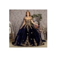 thumbnail image 5 of Women's GLS Gloria Navy Blue And Gold Quinceanera Dress Velvet Cape Ball Gown Gl3471 Size XS, 5 of 5
