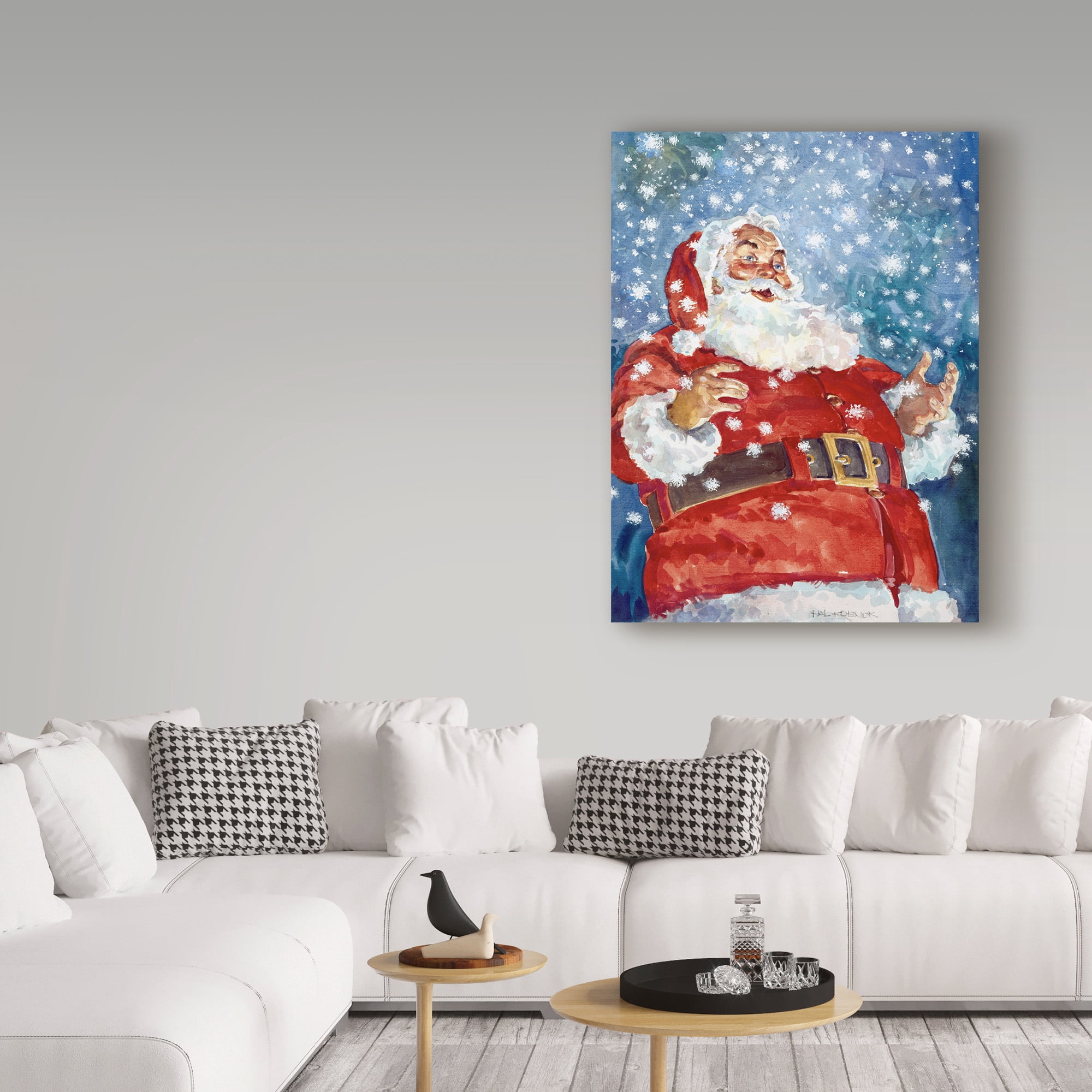 Trademark Fine Art 'Jolly Santa' Canvas Art by Hal Frenck