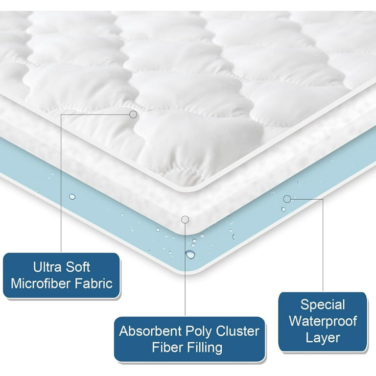 SPRINGSPIRIT Full Size Mattress Protector Waterproof, Breathable & Noiseless Cooling Full Mattress Pad Cover Quilted Fitted with Deep Pocket Strethes