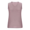 thumbnail image 7 of Scyoekwg Tank Top for Women Eyelet Sleeveless Shirts Summer Solid Color V Neck Casual Tops Beach Vacation Trendy Shirt Clothes (Pink,L）, 7 of 7