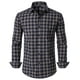 thumbnail image 1 of Camisa JEMITOP para hombre, manga larga, corte ajustado, a cuadros, azul marino, bronceado, L, 1 of 6