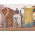 thumbnail image 1 of Vintage Jaune Vert Rose Beige Pots Assiettes Rouges et Pots Cuisine Large Papier Peint Bordure Design Retro, Rouleau 15' x 10.25''', 1 of 3