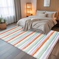 thumbnail image 5 of 5x7 Area Rugs, Abstract Orange, Non-Skid Rubber Backing Large Rectangle Rugs - Living Room Bedroom Home Office, Geometric Striped Ombre Green Indoor Floor Mat Carpets Washable Rug, 5 of 9