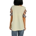 thumbnail image 4 of Qiylii Women T-shirt, Leopard Printed Pattern Short Sleeve V-neck Tops, 4 of 8
