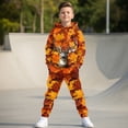 thumbnail image 2 of Uorisanigo Big Kids Tracksuit Boys Girls 2 Piece Sweatsuit Jogging Outfits Soft Orange Maple Leaf Deer Pullover Hoodie Sweatshirt and Jogger Pants Clothing Sets Fall Fashion, 2 of 7