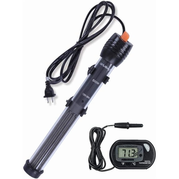 Submersible Aquarium Heater,100W Adjustable Fish Tahk Heater with 2 Suction Cups  Suitable for Marine Saltwater and Freshwater