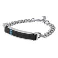 thumbnail image 1 of ''Guárdame en tu corazón'' Pulsera de acero inoxidable 316L para parejas, regalo para enamorados Negro, 1 of 9